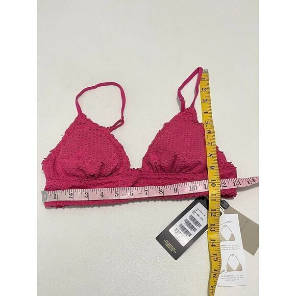 Vix Paula Hermanny Scales Helen Laser Cut Triangle Bikini Top Swim Pink Large - Picture 5 of 15